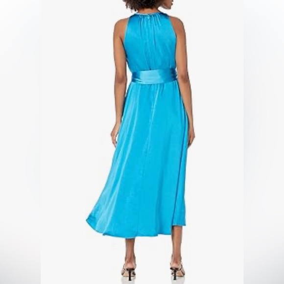 Satin Midi Dress Sleeveless Halter Neck Party Cocktail Evening‎ - Picture 2 of 12